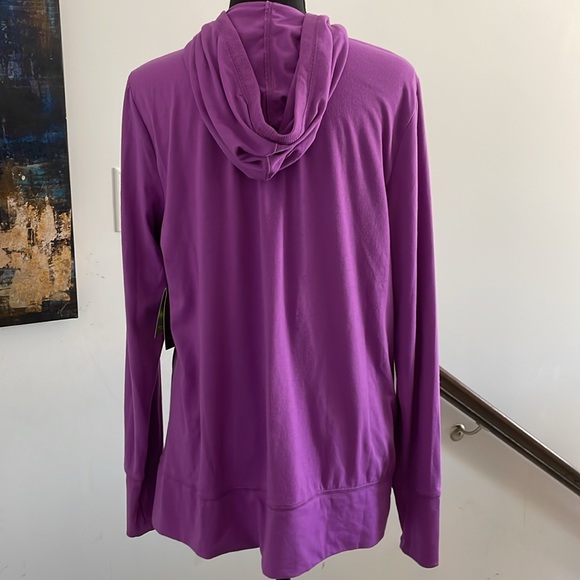 TEK GEAR DryTek Hoodie Sweat Shirt SizeL Berry Color Athletic Sporty Relaxed Fit - Picture 2 of 9